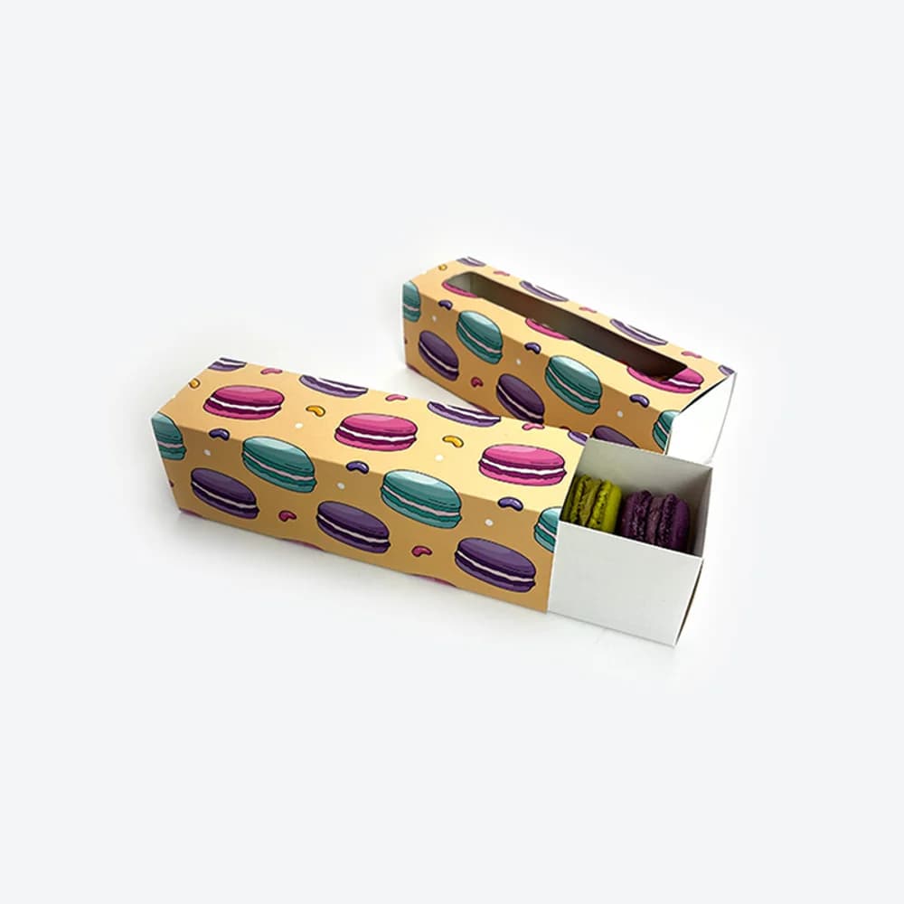 Krabička na makrónky s potlačou 180x52x52 mm